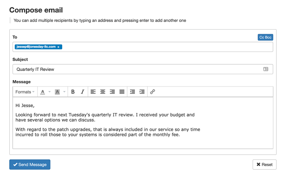 screenshot of Mail Assure